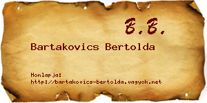Bartakovics Bertolda névjegykártya